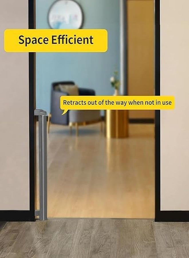 ONTRIP Baby Gate, Extra Wide Safety Kids or Pets Gate Retractable 33” Tall, Extends to 55” Wide, Mesh Safety Dog Gate for Stairs, Indoor, Outdoor, Doorways, Hallways Grey - Image 4